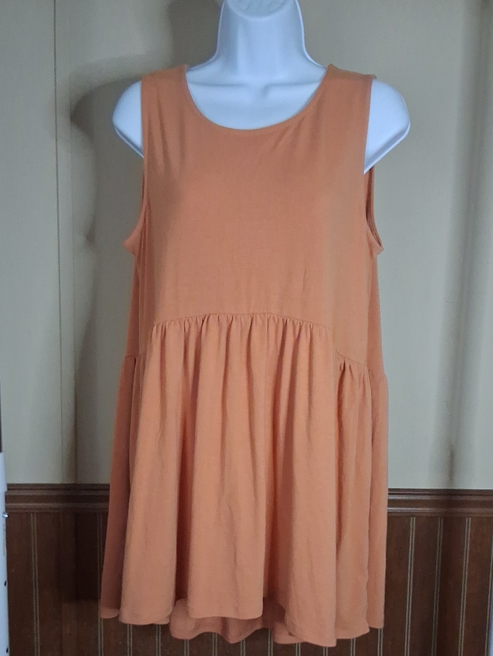 Womens Sleeveless Dress Orange Size Large